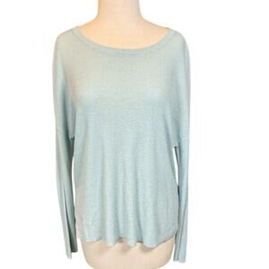 BP. Light Blue Size Small Ribbed Long Sleeve Scoop Neck Top Soft Light Wight